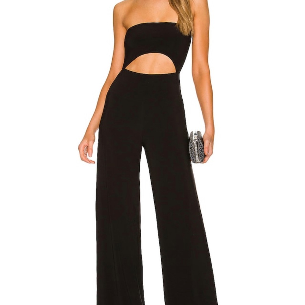 Norma Kamali Strapless Cutout Jumpsuit - Black
